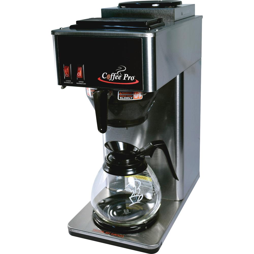 Coffee Pro Two-Burner Commercial Pour-over Brewer - Stainless Steel - Stainless Steel Body. Picture 2