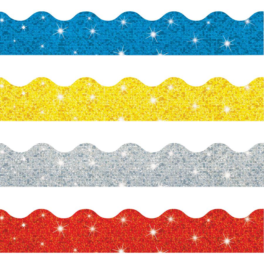 Trend Sparkle Terrific Trimmers Borders - 130 Shape - Blue, Silver, Yellow, Red - 1 / Set. Picture 4