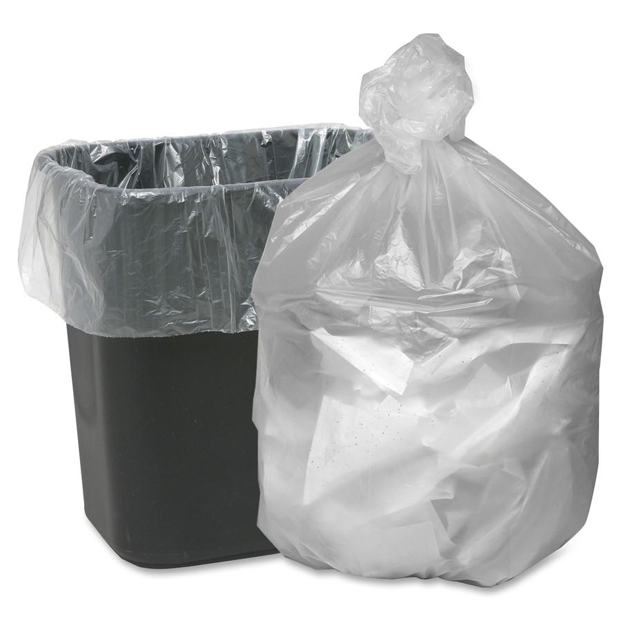 Berry Translucent Waste Can Liners - Small Size - 10 gal Capacity - 24" Width x 24" Length - 0.20 mil (5 Micron) Thickness - High Density - Natural - 1000/Carton - Can. Picture 2