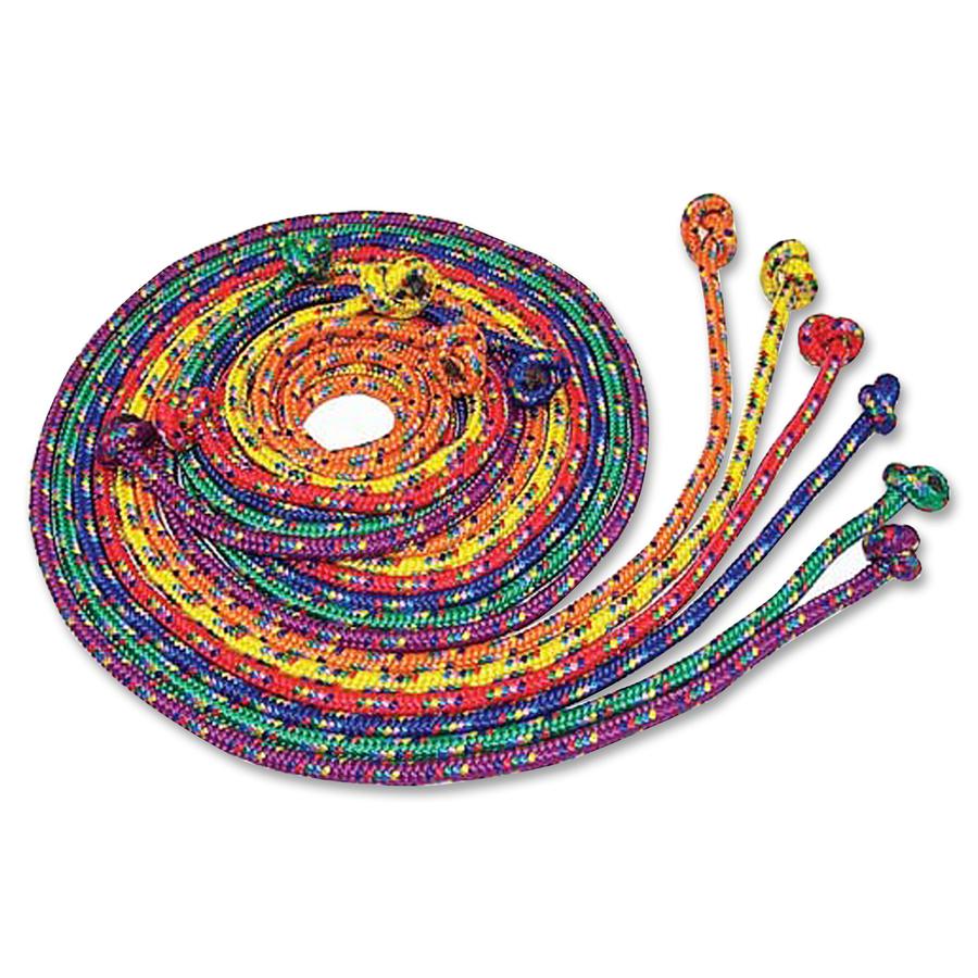 Champion Sports CR Series 8' Jump Ropes - 96" Length - Braided - Assorted, Yellow, Orange, Red, Purple, Green - Nylon. Picture 3