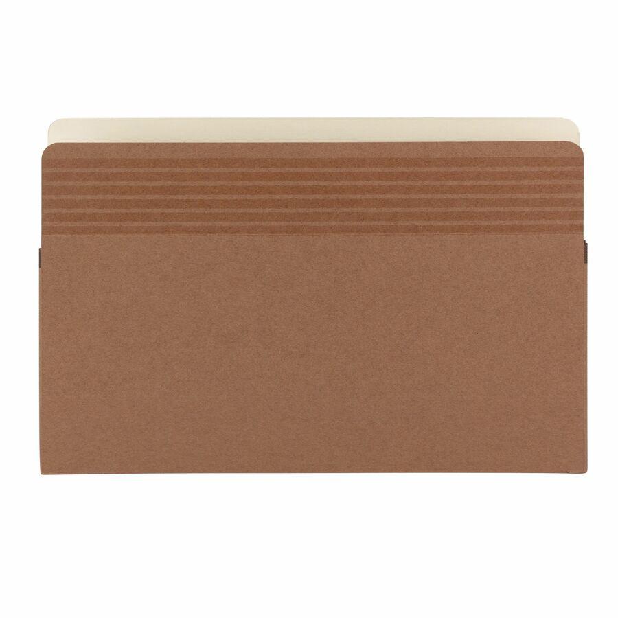 Smead Easy Grip Straight Tab Cut Legal Recycled File Pocket - 8 1/2" x 14" - 3 1/2" Expansion - Pressboard - Redrope - 30% Recycled - 25 / Box. Picture 10