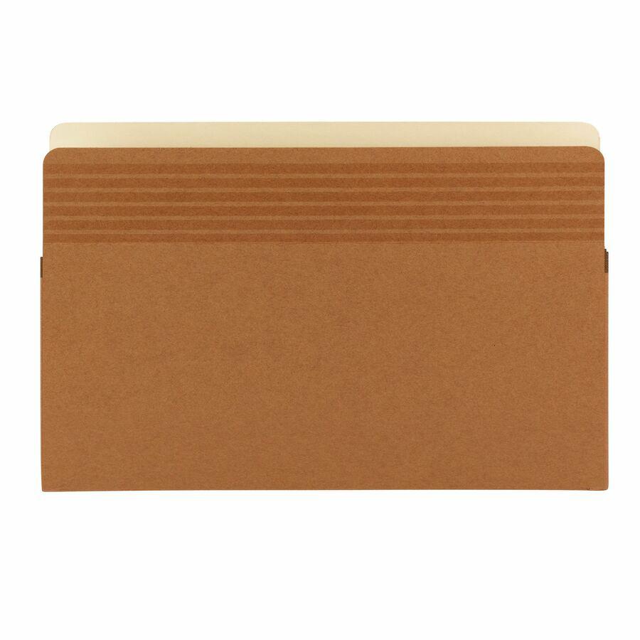 Smead Easy Grip Straight Tab Cut Legal Recycled File Pocket - 8 1/2" x 14" - 5 1/4" Expansion - Redrope - Redrope - 30% Recycled - 10 / Box. Picture 8