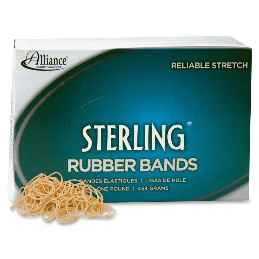 Alliance Rubber 24105 Sterling Rubber Bands - Size #10 - Approx. 5000 Bands - 1 1/4" x 1/16" - Natural Crepe - 1 lb Box. Picture 2