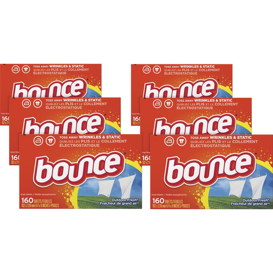Bounce Dryer Sheets - Sheet - Outdoor Fresh Scent - 160 / Box - 960 / Carton - Orange. Picture 3