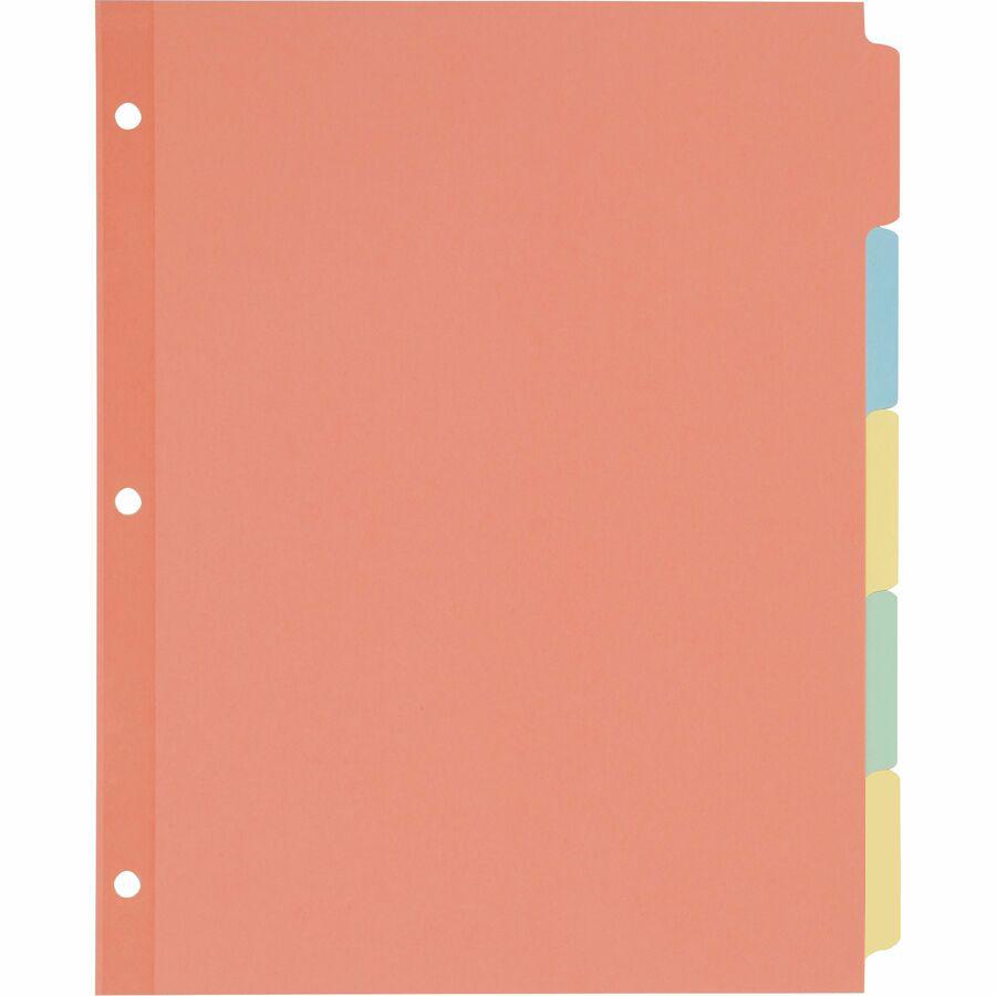 Avery&reg; Write-On Dividers, 5-Tab, Multicolor, 36 Sets (11508) - 180 x Divider(s) - Write-on Tab(s) - 5 - 5 Tab(s)/Set - 8.5" Divider Width x 11" Divider Length - 3 Hole Punched - Multicolor Paper D. Picture 8