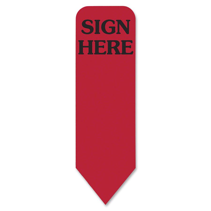 Redi-Tag Sign Here Reversible Red Refill Rolls - 720 - 1 7/8" x 9/16" - Arrow - "SIGN HERE" - Red - Removable - 720 / Box. Picture 3
