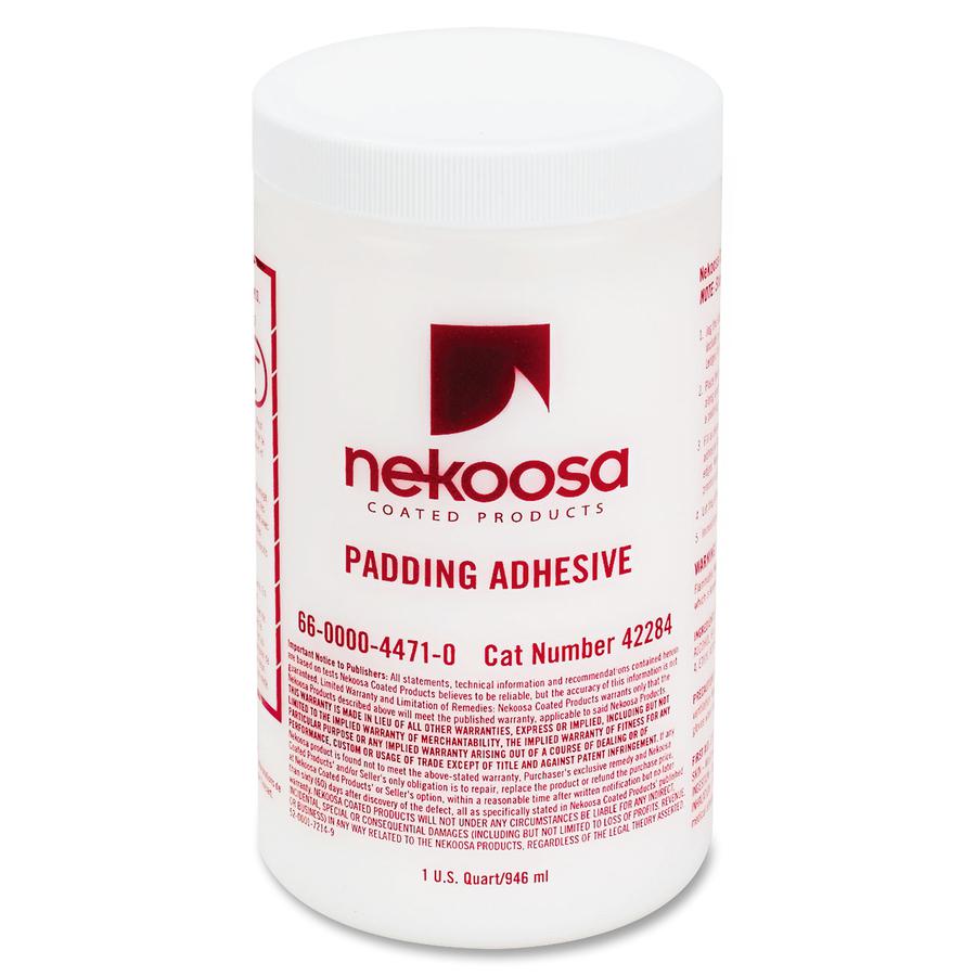 Nekoosa Fan-out Padding Adhesive - 1 quart - 1 Each - White. Picture 2