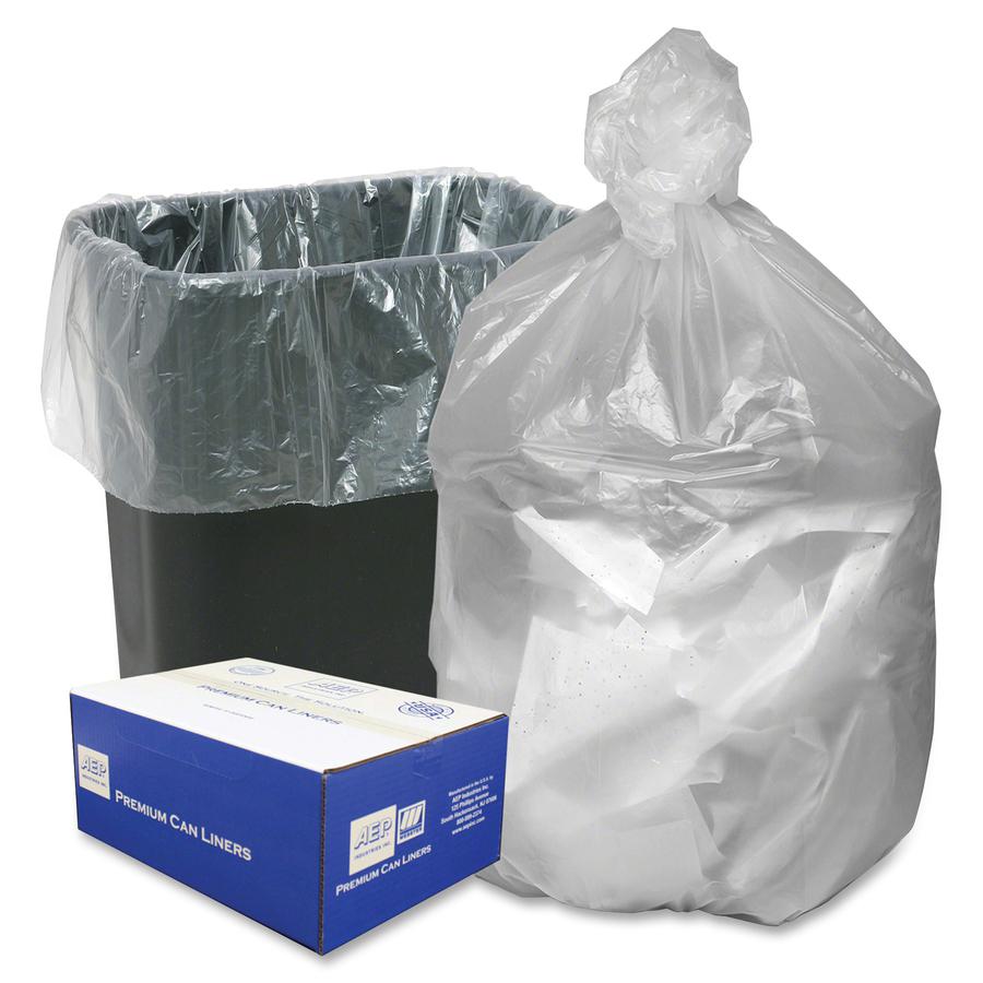 Berry Translucent Waste Can Liners - 16 gal Capacity - 24" Width x 32" Length - 0.24 mil (6 Micron) Thickness - High Density - Natural - Resin - 1000/Carton - Can. Picture 2