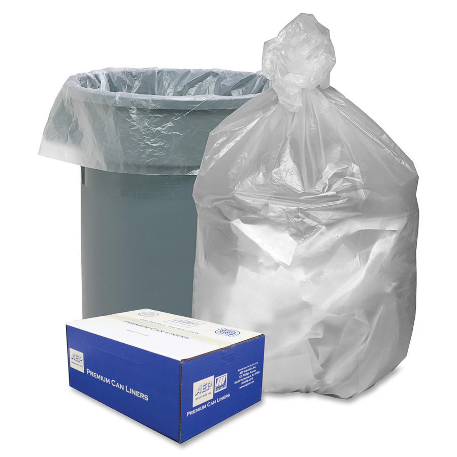 Berry Translucent Waste Can Liners - 60 gal Capacity - 38" Width x 58" Length - 0.47 mil (12 Micron) Thickness - High Density - Natural, Translucent - Resin - 200/Carton - Can. Picture 2