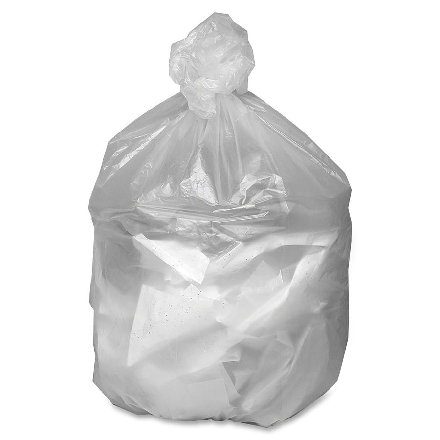 Berry Translucent Waste Can Liners - Large Size - 45 gal Capacity - 40" Width x 46" Length - 0.39 mil (10 Micron) Thickness - High Density - Natural, Translucent - Resin - 1/Box - Can. Picture 2