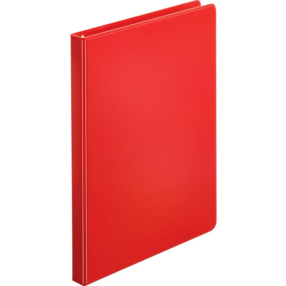 Business Source Basic Round Ring Binders - 1/2" Binder Capacity - Letter - 8 1/2" x 11" Sheet Size - Round Ring Fastener(s) - Vinyl - Red - 8.96 oz - 1 Each. Picture 4