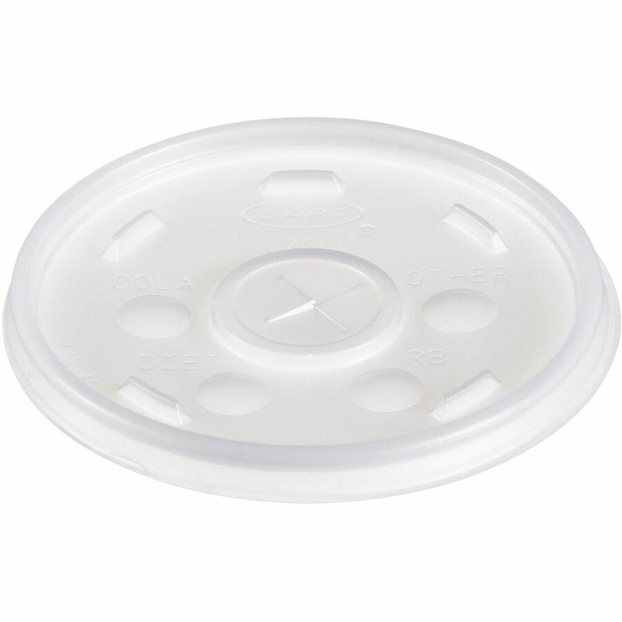 Dart Translucent Slotted Foam Cup Lids - Plastic - 1000 / Carton - Translucent. Picture 4