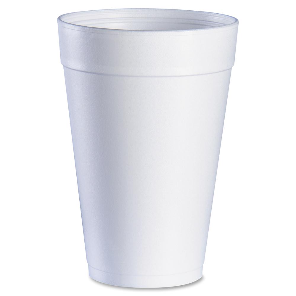 Dart 32 oz Insulated Foam Cups - Round - 25 / Pack - White - Foam - Beverage, Hot Drink, Cold Drink. Picture 2