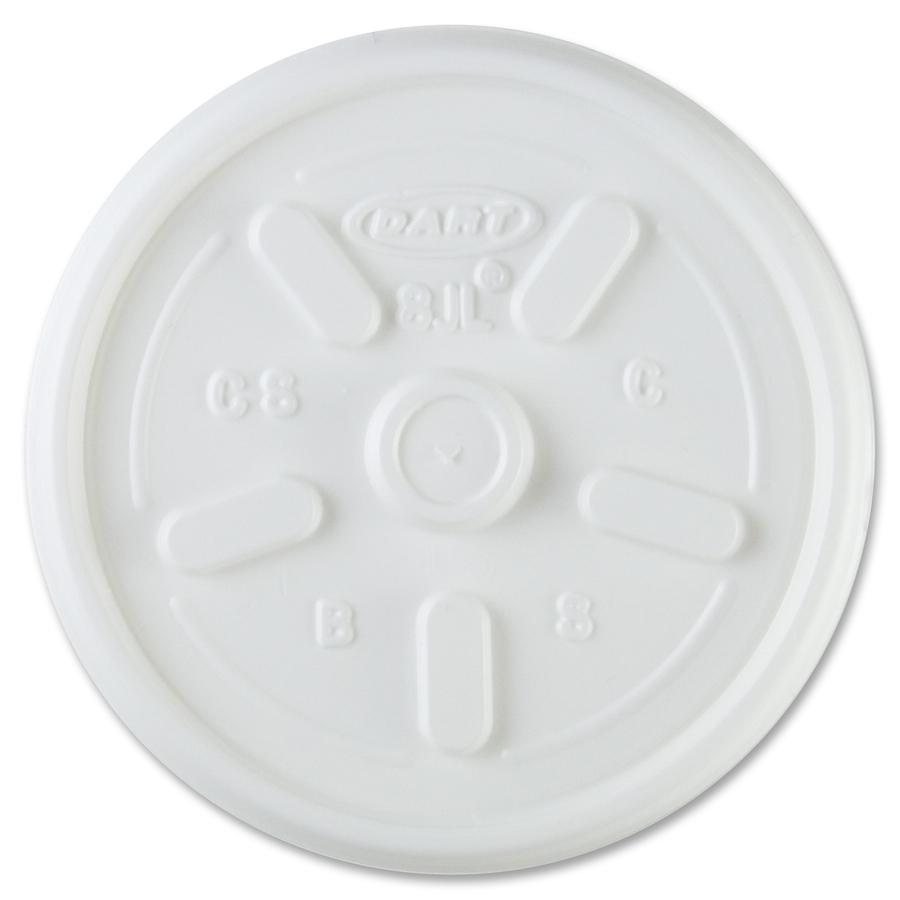 Dart Vented Hot Cup Lid - Plastic - 100 / Bag - 100 Per Bag - White, Translucent. Picture 3