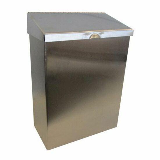 Hospeco Menstrual Care Product Waste Receptacle - Rectangular - 11" Height x 8" Width x 4" Depth - Stainless Steel - Stainless Steel - 1 Each. Picture 2