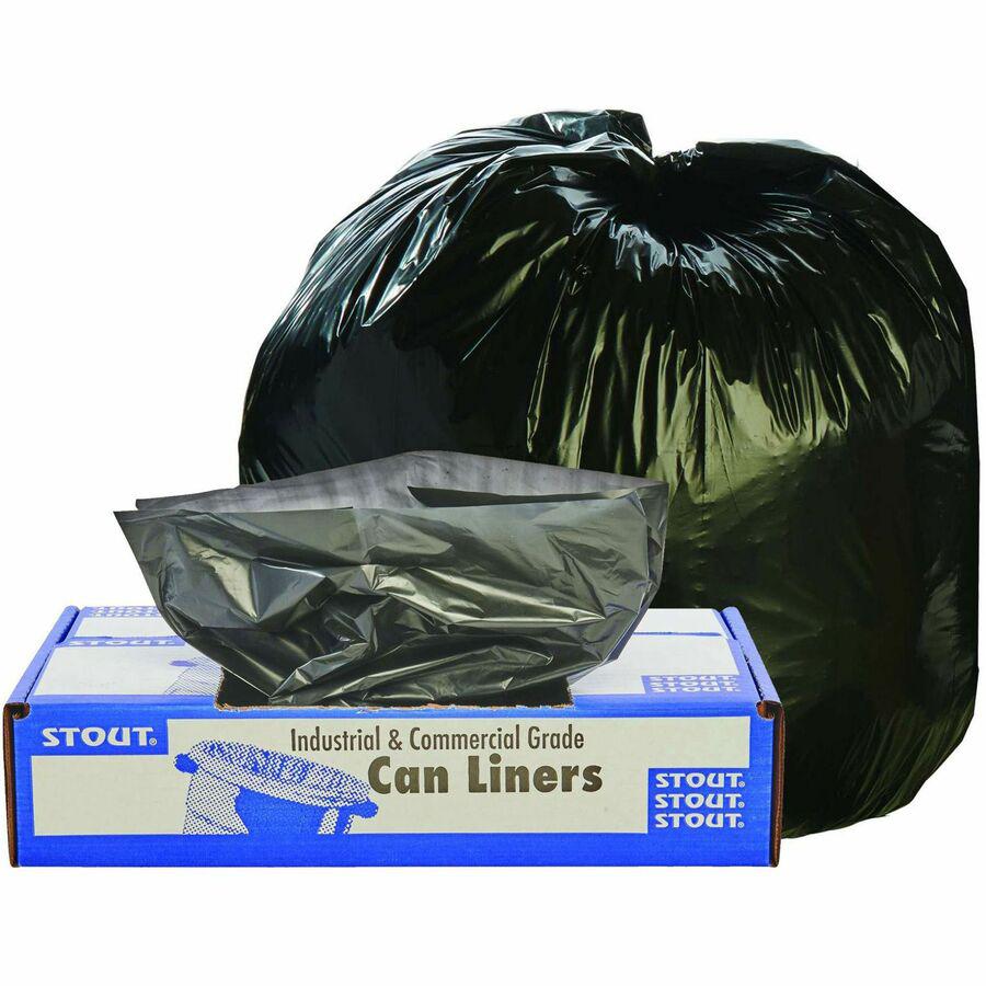 Stout Recycled Content Trash Bags - 33 gal/75 lb Capacity - 33" Width x 40" Length - 1.50 mil (38 Micron) Thickness - Brown - 100/Carton - Office, Industry, Home - Recycled. Picture 13