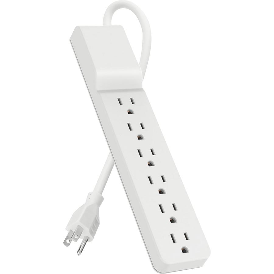 Belkin 6 Outlet Home/Office Surge Protector - Rotating Plug - 10 foot cord - White - 720 Joule - 6 - 1875 VA - 700 J - 120 V AC Input - 120 V AC Output. Picture 3
