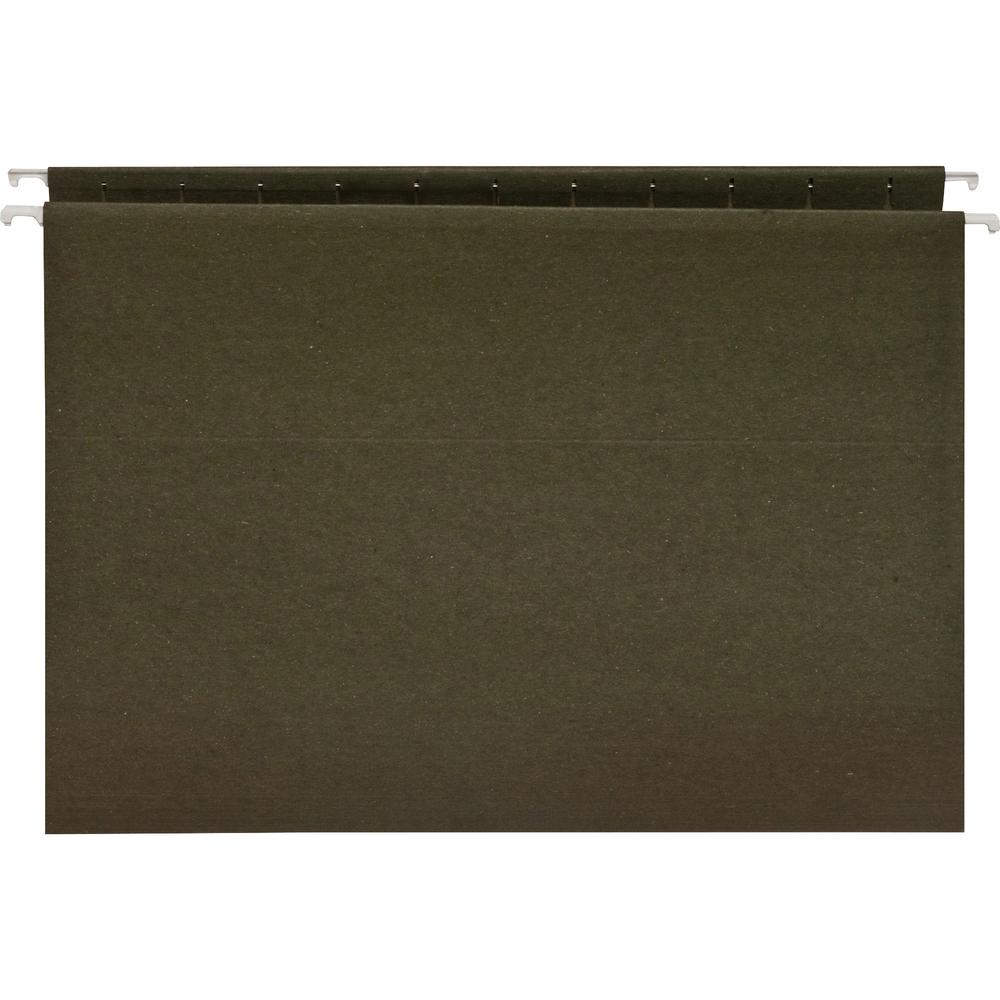 Business Source Letter Recycled Hanging Folder - 8 1/2" x 11" - Green - 100% Recycled - 25 / Box. Picture 2