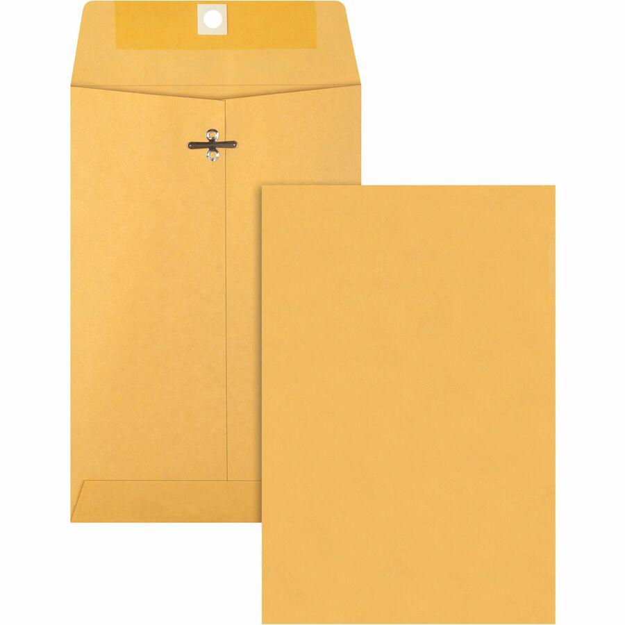 Business Source Heavy-duty Metal Clasp Envelopes - Clasp - #55 - 6" Width x 9" Length - 28 lb - Clasp - Kraft - 100 / Box - Kraft. Picture 12