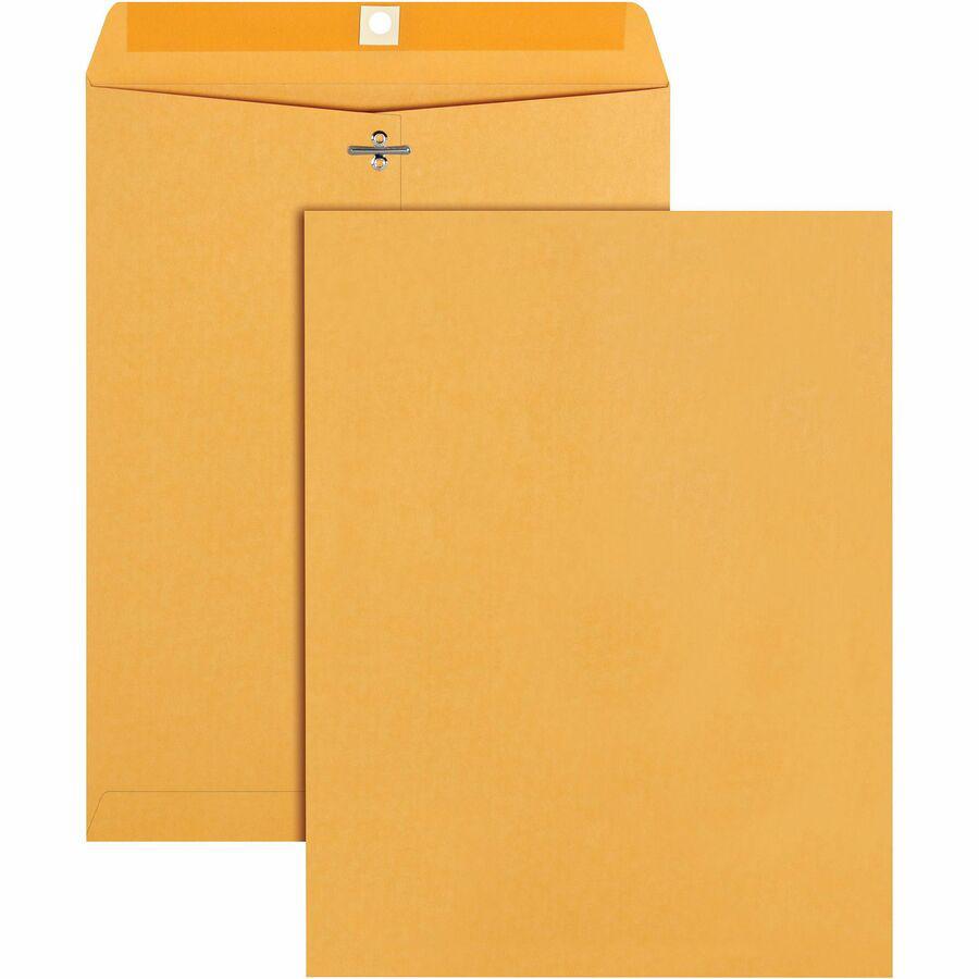 Business Source Heavy-duty Clasp Envelopes - Clasp - #93 - 9 1/2" Width x 12 1/2" Length - 28 lb - Clasp - Kraft - 100 / Box - Kraft. Picture 10