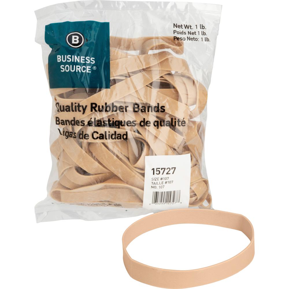 Business Source Quality Rubber Bands - Size: #107 - 7" Length x 0.6" Width - Sustainable - 40 / Pack - Rubber - Crepe. Picture 4