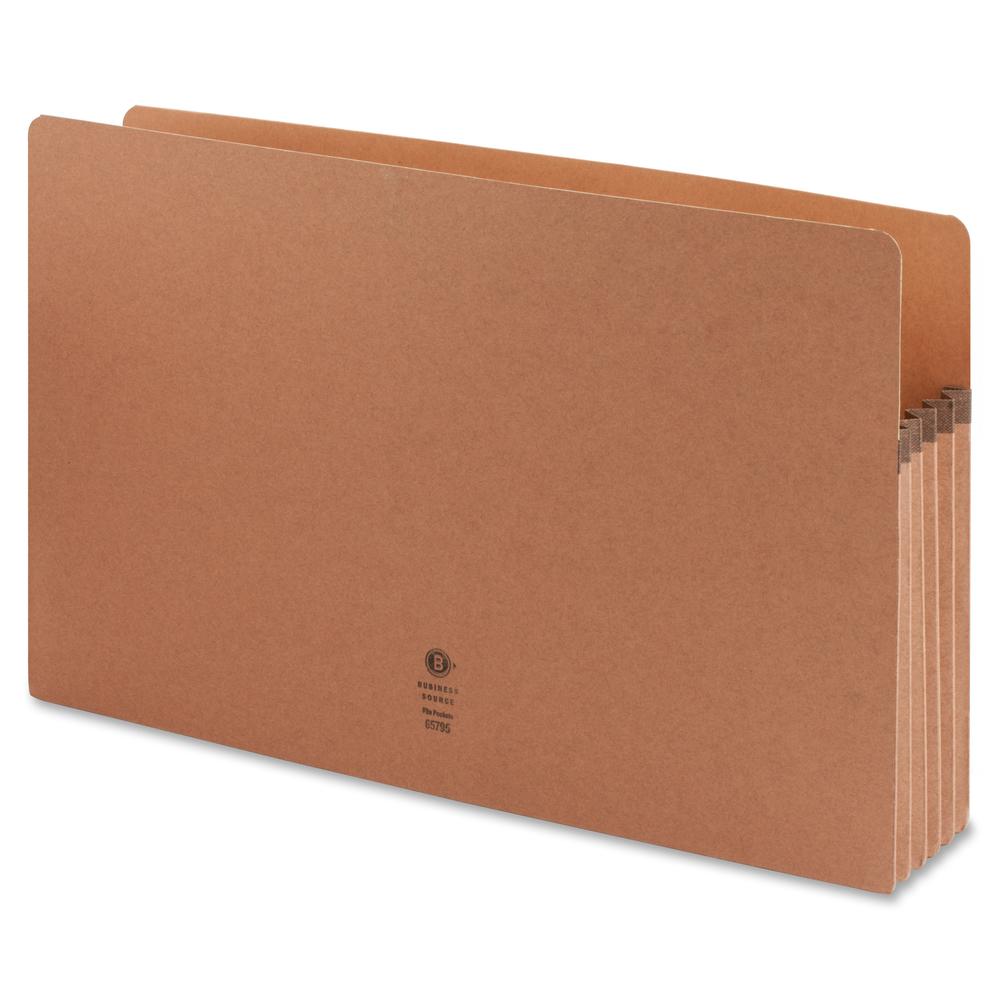 Business Source Legal Recycled File Pocket - 8 1/2" x 14" - 5 1/4" Expansion - Redrope - Redrope - 30% Recycled - 10 / Box. Picture 7