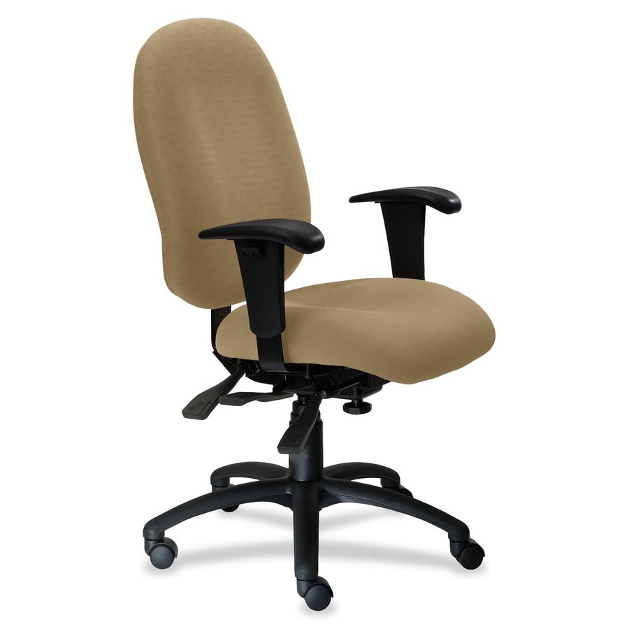 9 to 5 Seating Logic 1780 High-Back Task Chair with Arms - 27" x 23" x 47" - Polyester Champagne Seat. Picture 2
