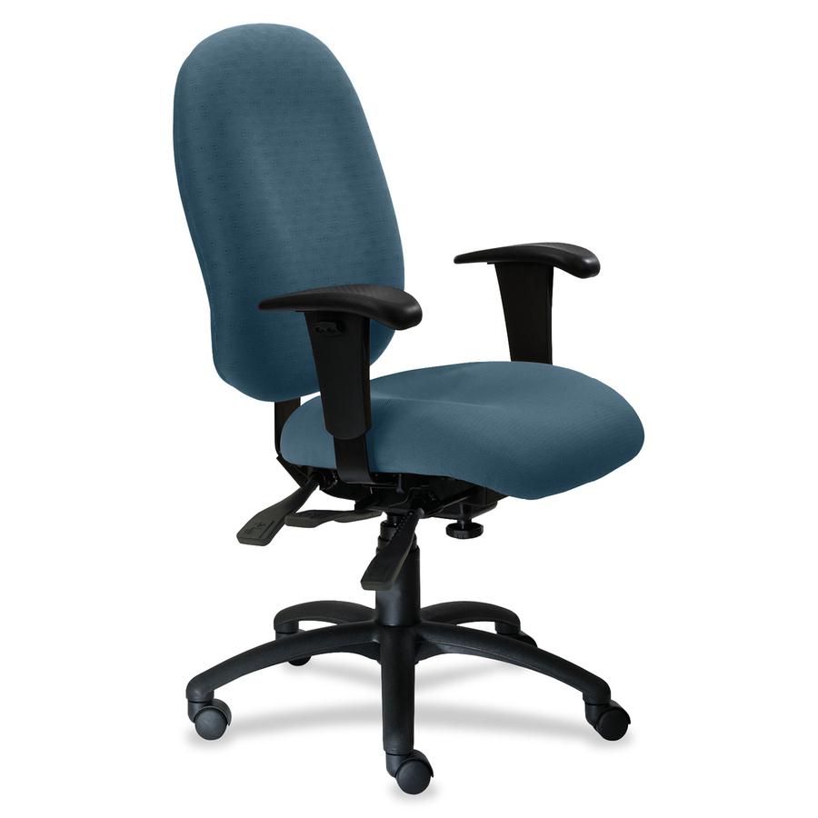 9 to 5 Seating Logic 1780 High-Back Task Chair with Arms - 27" x 23" x 47" - Polyester Peacock Seat. Picture 2