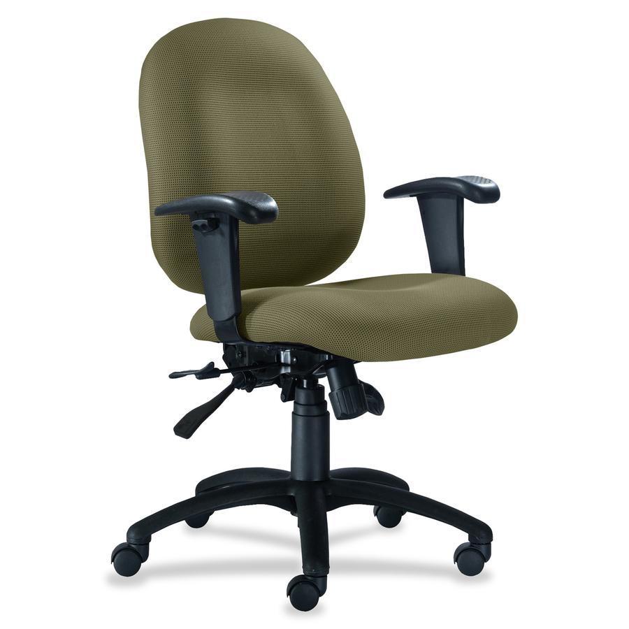 9 to 5 Seating Logic 1760 Mid-Back Task Chair with Arms - 27" x 24" x 43" - Polyester Fern Seat. Picture 2