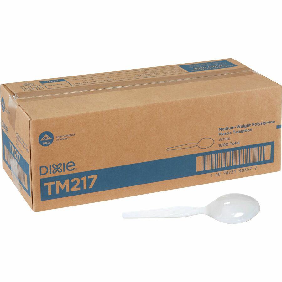 Dixie Medium-weight Disposable Teaspoons by GP Pro - 1000/Carton - Teaspoon - 1 x Teaspoon - White. Picture 6
