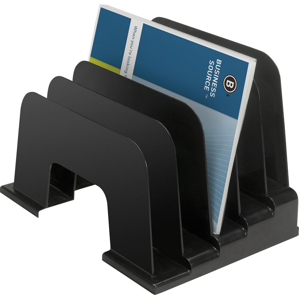 Business Source Large Step Incline Organizer - 9" Height x 9.1" Width x 13.4" Depth - Desktop - 25% Recycled - Plastic - 1 Each. Picture 3