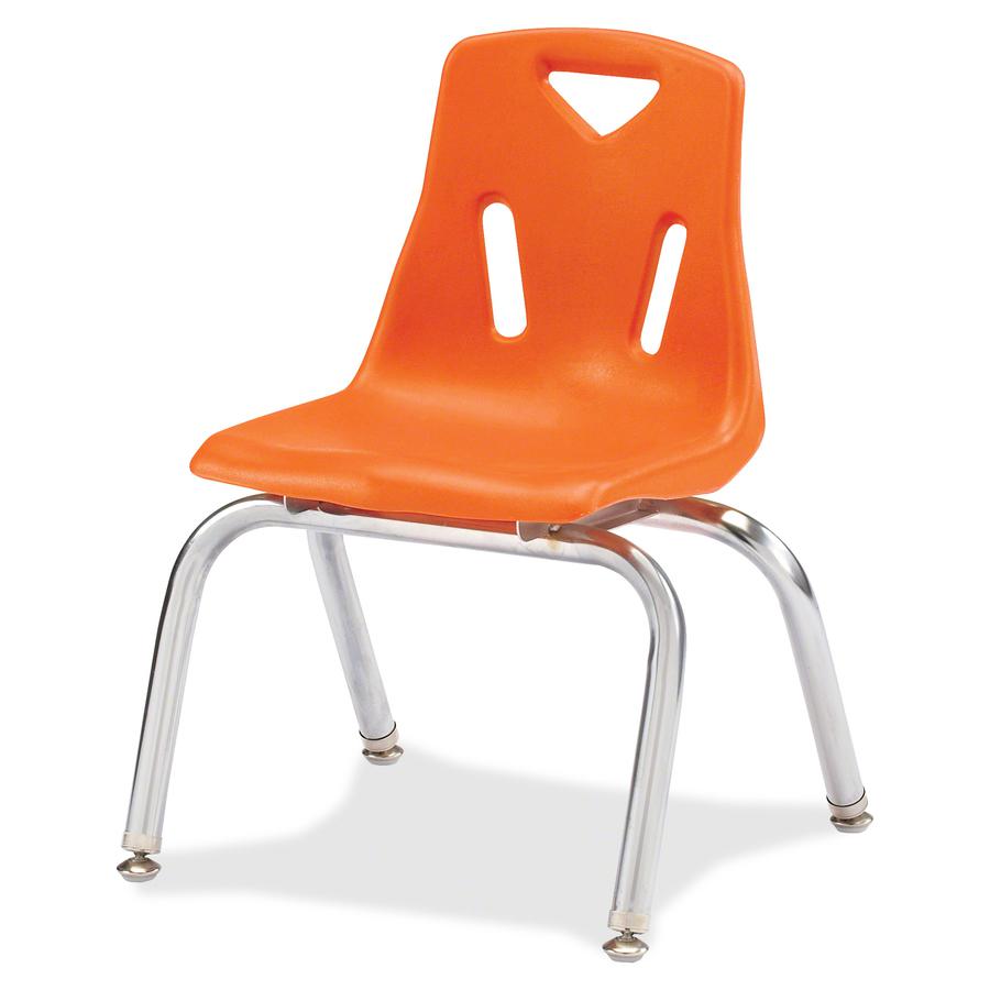Jonti-Craft Berries Plastic Chairs with Chrome-Plated Legs - Orange Polypropylene Seat - Steel Frame - Four-legged Base - Orange - 1 Each. Picture 3
