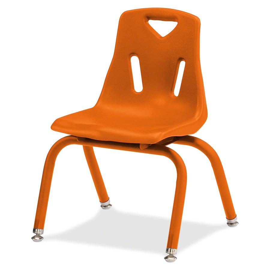 Jonti-Craft Berries Plastic Chairs with Powder Coated Legs - Orange Polypropylene Seat - Powder Coated Steel Frame - Four-legged Base - Orange - 1 Each. Picture 2