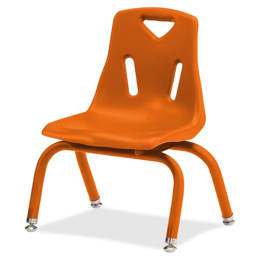 Jonti-Craft Berries Plastic Chair with Powder Coated Legs - Steel Frame - Four-legged Base - Orange - Polypropylene - 1 Each. Picture 5