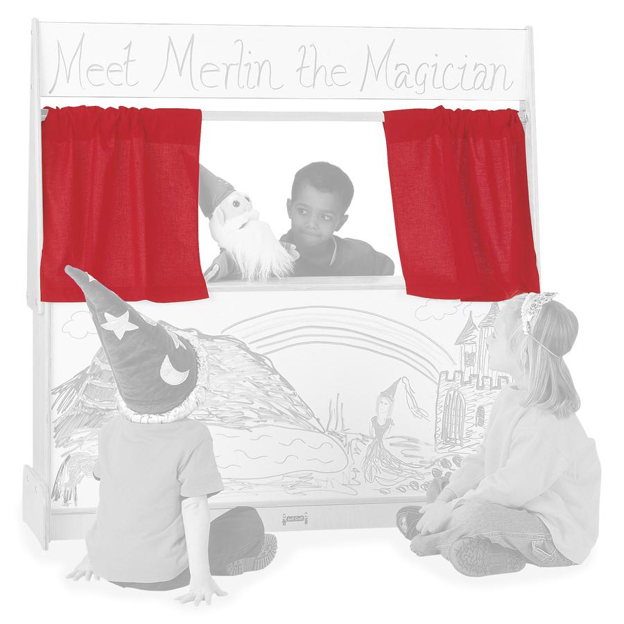 Jonti-Craft Imagination Station Curtains - Accessory For Puppet Stand - 1 Each - Red. Picture 4