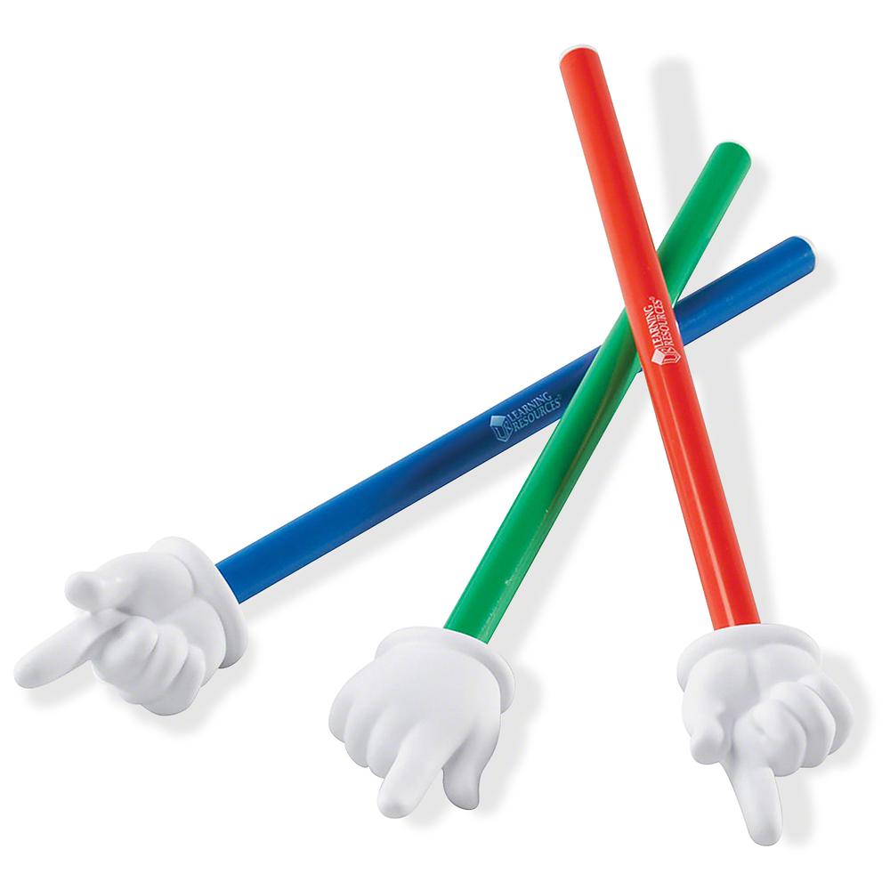Learning Resources 15" 3-piece Hand Pointers Set - Skill Learning: Social Skills, Cognitive Process, Gross Motor, Life Skill, Thinking - 3 Year & Up - Blue, Red, Green. Picture 2