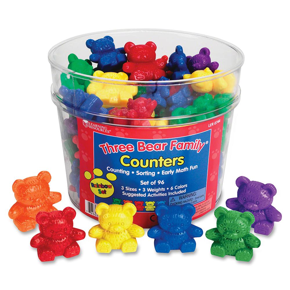 Three Bear Family Counters Set - Learning Theme/SubjectSkill Learning: Size Differentiation - 96 x Bear Shape - Assorted - Plastic - 96 / Set. Picture 2