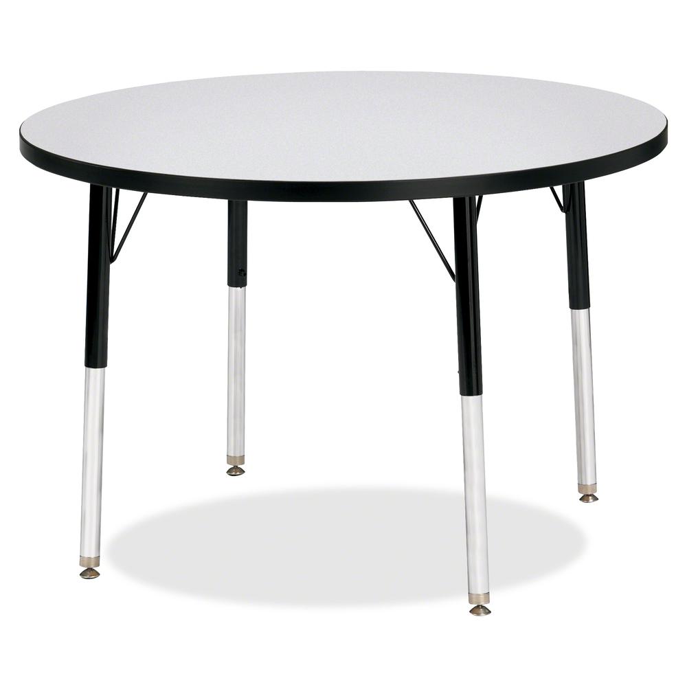 Jonti-Craft Berries Elementary Height Color Edge Round Table - Black Round, Laminated Top - Four Leg Base - 4 Legs - Adjustable Height - 24" to 31" Adjustment x 1.13" Table Top Thickness x 36" Table T. Picture 3