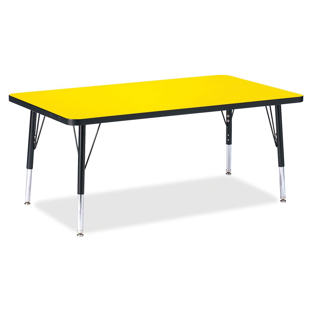Jonti-Craft Berries Toddler Height Color Top Rectangle Table - Laminated Rectangle, Yellow Top - Four Leg Base - 4 Legs - 48" Table Top Length x 30" Table Top Width x 1.13" Table Top Thickness - 15" H. Picture 2