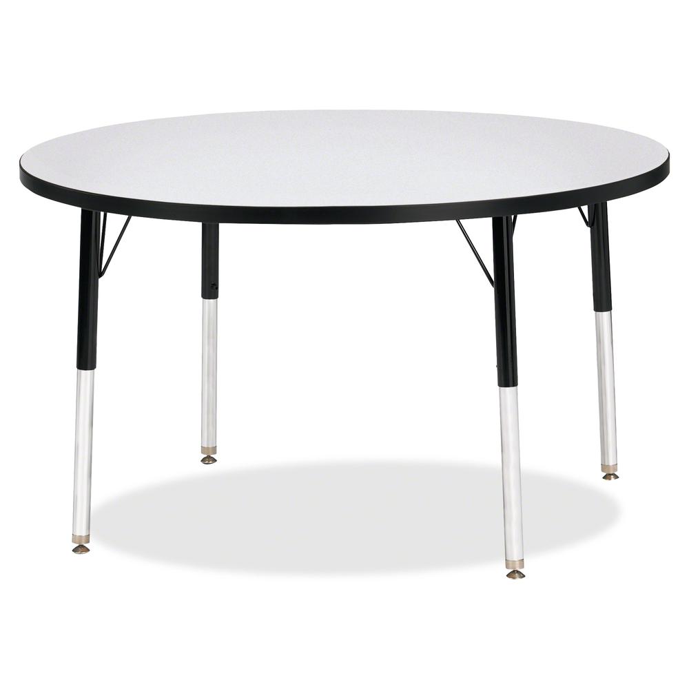 Jonti-Craft Berries Elementary Height Color Edge Round Table - Black Round, Laminated Top - Four Leg Base - 4 Legs - Adjustable Height - 24" to 31" Adjustment x 1.13" Table Top Thickness x 42" Table T. Picture 3