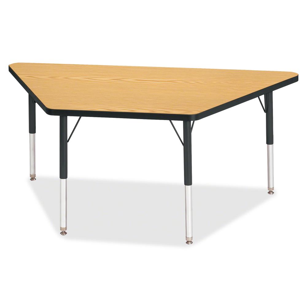 Jonti-Craft Berries Elementary Height Classic Trapezoid Table - Black Oak Trapezoid, Laminated Top - Four Leg Base - 4 Legs - 60" Table Top Length x 30" Table Top Width x 1.13" Table Top Thickness - 2. Picture 2