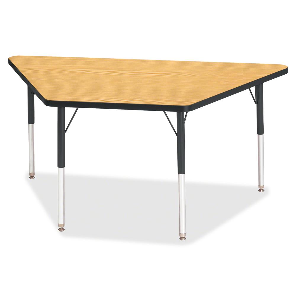 Jonti-Craft Berries Adult-Size Classic Color Trapezoid Table - Black Oak Trapezoid, Laminated Top - Four Leg Base - 4 Legs - 60" Table Top Length x 30" Table Top Width x 1.13" Table Top Thickness - 31. Picture 2