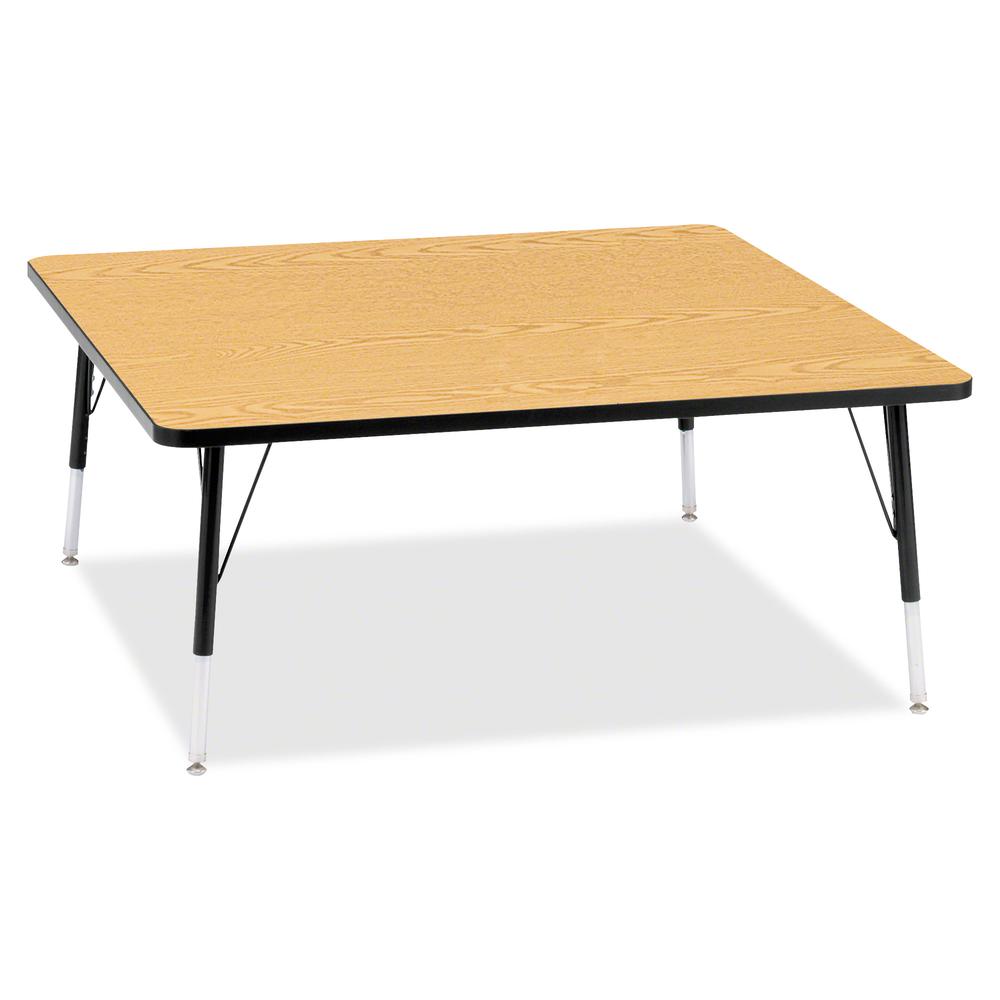 Jonti-Craft Berries Elementary Height Color Top Square Table - Black Oak Square, Laminated Top - Four Leg Base - 4 Legs - Adjustable Height - 15" to 24" Adjustment - 48" Table Top Length x 48" Table T. Picture 2