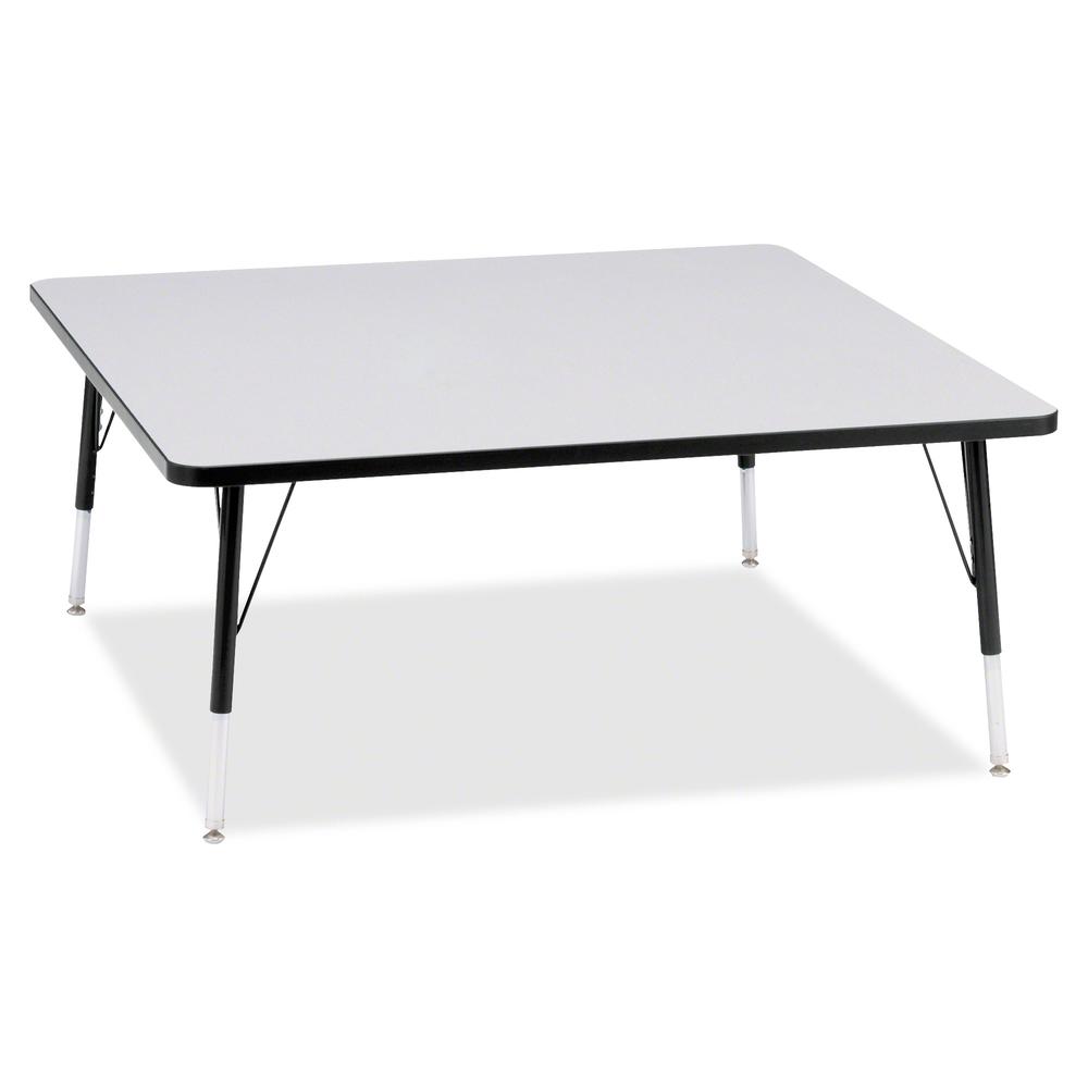 Jonti-Craft Berries Elementary Height Color Edge Square Table - Black Square, Laminated Top - Four Leg Base - 4 Legs - Adjustable Height - 15" to 24" Adjustment - 48" Table Top Length x 48" Table Top . Picture 3