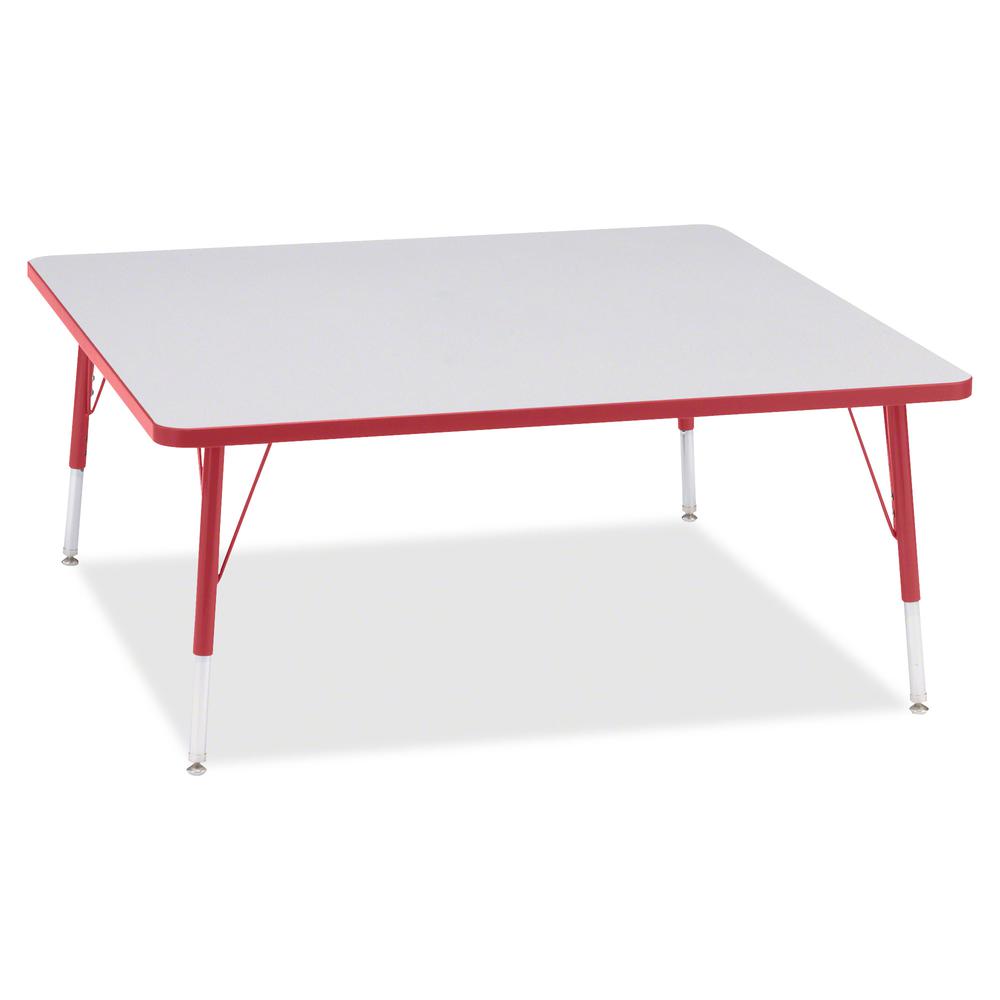 Jonti-Craft Berries Elementary Height Color Edge Square Table - Laminated Square, Red Top - Four Leg Base - 4 Legs - Adjustable Height - 15" to 24" Adjustment - 48" Table Top Length x 48" Table Top Wi. Picture 3