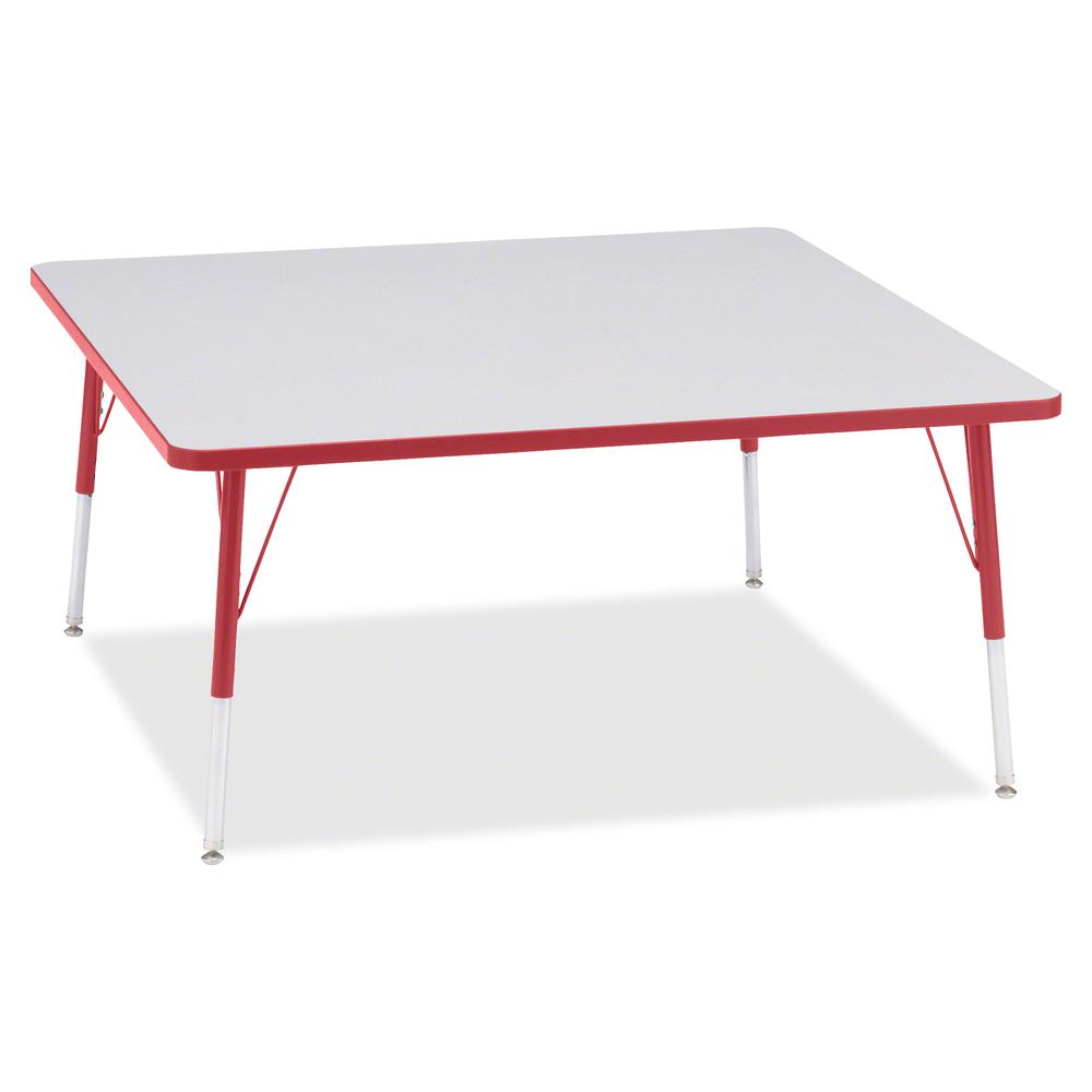 Jonti-Craft Berries Adult Height Prism Color Edge Square Table - Laminated Square, Red Top - Four Leg Base - 4 Legs - Adjustable Height - 24" to 31" Adjustment - 48" Table Top Length x 48" Table Top W. Picture 3