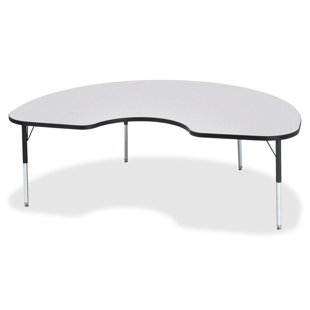 Jonti-Craft Berries Elementary Height Color Edge Kidney Table - Black Kidney-shaped, Laminated Top - Four Leg Base - 4 Legs - Adjustable Height - 15" to 24" Adjustment - 72" Table Top Length x 48" Tab. Picture 3