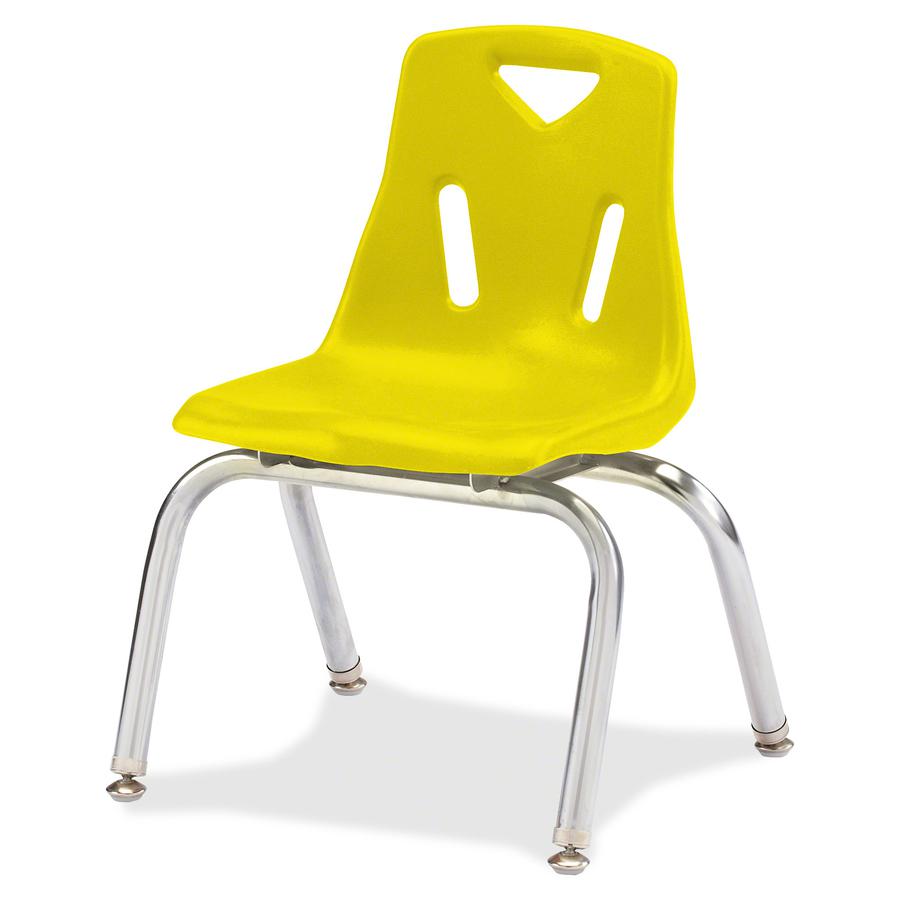 Jonti-Craft Berries Stacking Chair - Steel Frame - Four-legged Base - Yellow - Polypropylene - 1 Each. Picture 2