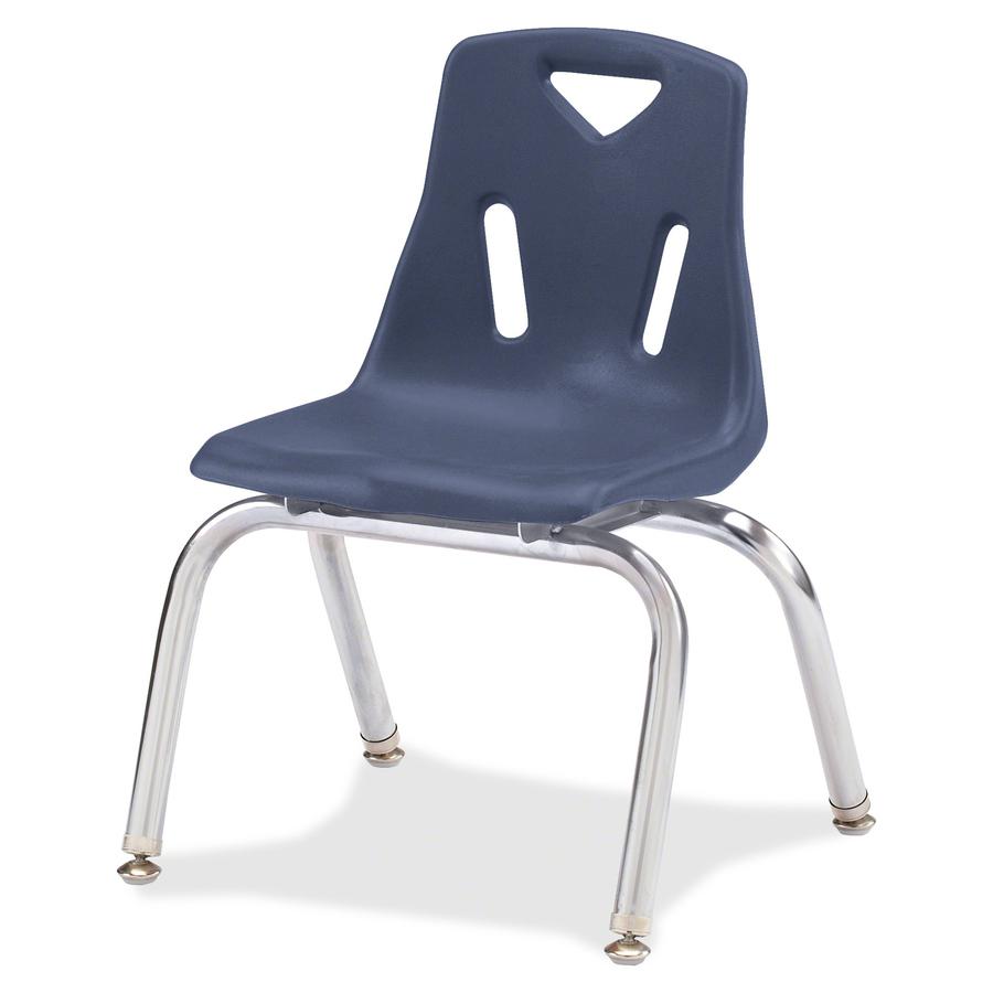 Jonti-Craft Berries Stacking Chair - Steel Frame - Four-legged Base - Navy - Polypropylene - 1 Each. Picture 3