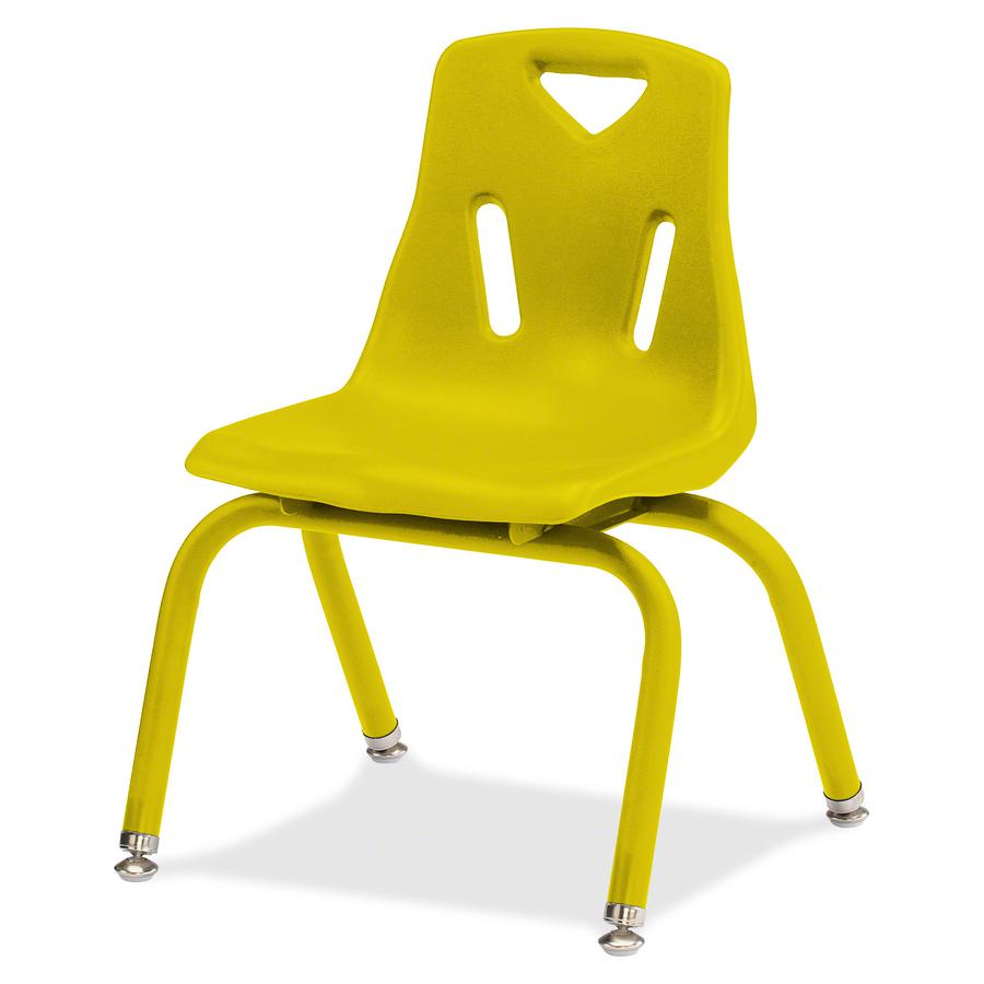 Jonti-Craft Berries Stacking Chair - Steel Frame - Four-legged Base - Yellow - Polypropylene - 1 Each. Picture 3